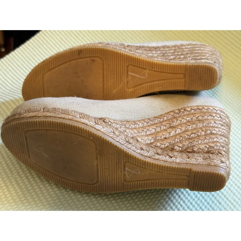 VISCATA Barcelona Shoes Womens Size 7 Beige Espadrille Wedge Heels Made Spain